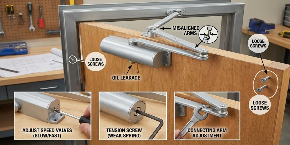 راهنمای حل مشکلات رایج جک آرامبند: درب محکم بسته میشود یا نیمهباز میماند